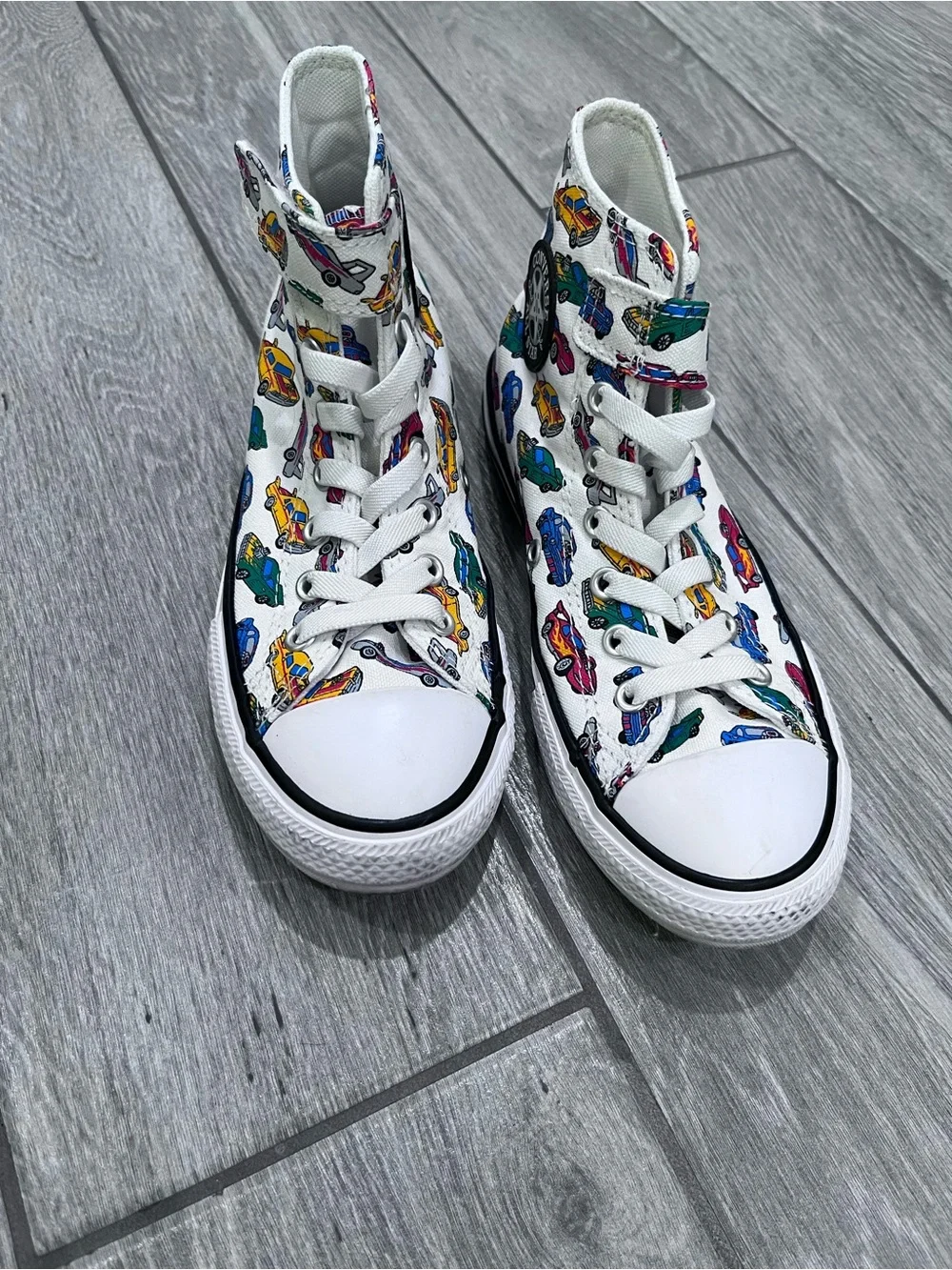 Converse Kids White/Yellow/Red Floral High Top Sneakers